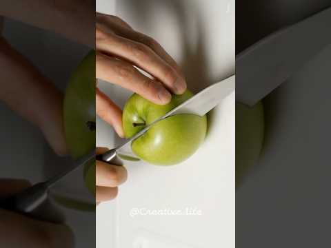 Satisfying Green Apple ASMR Slice 🍏 | Viral Relaxing Fruit Cutting Sound 🔪 #shorts