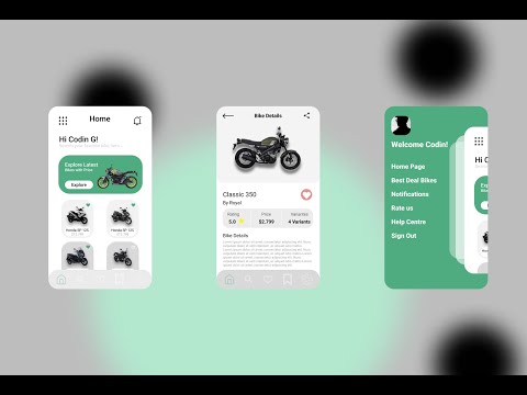 Creative & Morden UI design of Latest Bikes Information Mobile Application