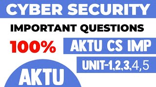 Cyber Security Aktu important questions | CS imp aktu 2025