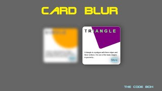 Card Blur Design Easy to use  Css & Html | CodeBox