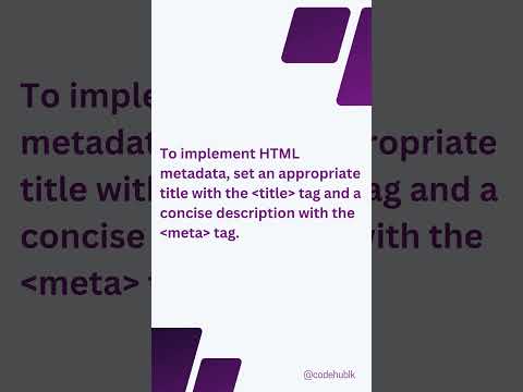 How to Use HTML | Hypertext Markup Language Metadata? 😱