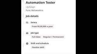 Automation Tester#experienced #getemployed#softwaretestingjobs #automationtesterjobs #youtubeshorts