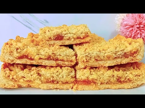 HOW TO MAKE APRICOT JAM CRUMBLE BARS | EASY,BUTTERY & IRRESISTIBLE DESSERT!