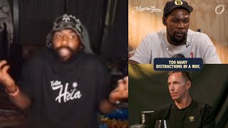 Kyrie Irving reacts to KD and Steve Nash talking about what happened in Brooklyn