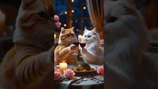 Digital Cat dials his girl — sleek car, beach wine, sunset vibes. #CatLove #DigitalDate #CoolCat
