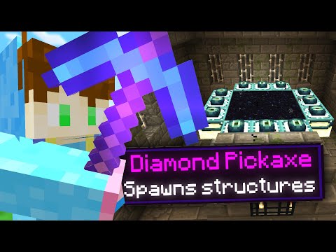 Minecraft but Pickaxes Spawn Structures...