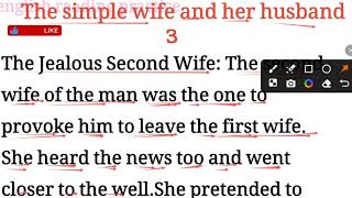 The Jealous 2nd wife,english reading paragraph english reading practice @Englishreadingpractice