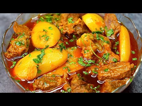 Aloo Gosht Recipe In Cooker | How To Make Aloo Gosht Ka Salan | Aloo Gosht Banane Ka Aasan Tarika