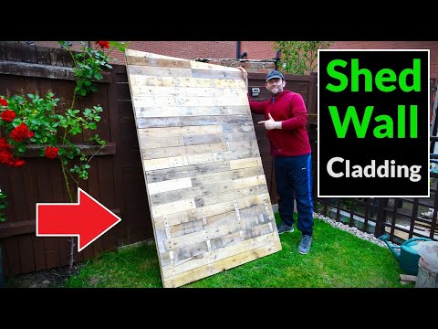 DIY Scrap Wood Shed Build Part 7 - Installing & Cladding the Walls