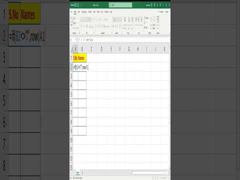 Automatic serial number in excel (method-1)
