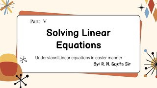 Important Question for Class X||Chapter 3 || Pair of Linear Equations || Part:V