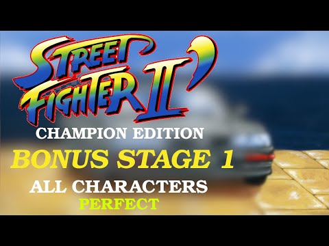 Street Fighter II Champion Edition - Bonus Stage 1 - All Characters Perfect