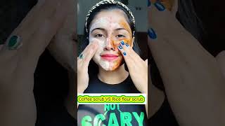 Coffee scrub VS Rice flour scrub #shorts #youtubeshorts #facescrubs #short #viralshorts #shortvideo