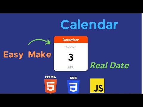 Calendar with HTML, CSS, and JavaScript | How to build calendar using HTML, CSS, and JavaScript