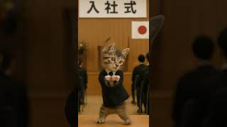 入社式ねこのダンス😻ズボン忘れた🙀 #catdance #cat #catlovers #catshorts #cutecat #funny #kitten  #apt