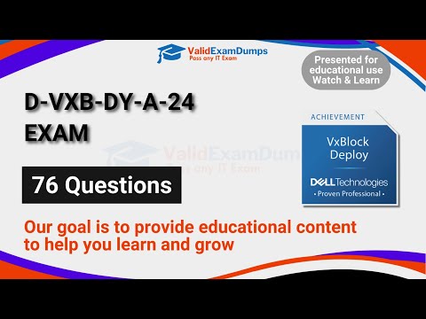 Dell EMC D-VXB-DY-A-24 Dell VxBlock Deploy Achievement Exam