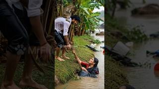 He saved her life #ai #rescue #foryou #follow #shorts  #india #flood #love
