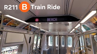 NYC Subway: R211 (B) Train Ride Dekalb Avenue to Brighton Beach #mta