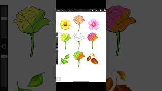Mixing plant colors 🌈🎨🌹🌹Have request? #beautifulcolours #mixingcolor #drawing #cute #procreate