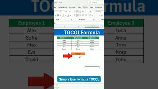 Use TOCOL Formula In Excel #exceltips #exceltricks #exceltutorial #msexceltips #msoffice #msexcel
