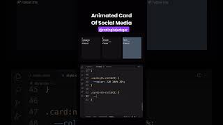Animated Card of Social Media #html #coding #shorts #ytshorts #css #javascript #socialmedia #csscard