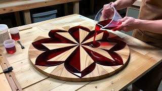 Amazing Woodworking Skills: Young Carpenter Creates a Stunning Floral Epoxy Table