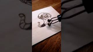 Arbok wood burn #shorts #pokémon #fireart