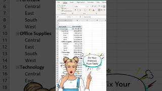 Excel Magic: Fix Your Hideous Pivot Table, Please ❤️ #exceltips #excel #exceltutorial #pivottable