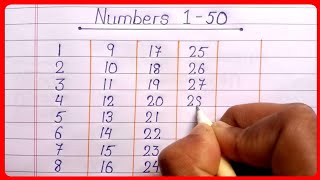Numbers 1-50 || Numbers Writing for kids || 1 to 50  Numbers Writing || How to Write Numbers 1 to 50