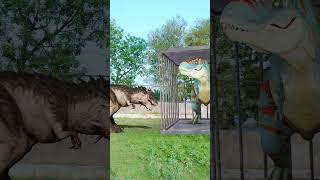 T-Rex Dinosaur Destroys Cage to Free His Friend | Jurassic World Fan Made