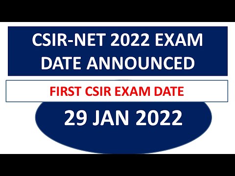 CSIR EXAM DATE ANNOUNCED || CSIR NET-2022 EXAM DATE||#CIA #CSIR2022 #CSIR JAN 2022