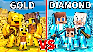 JJ and Mikey: GOLD vs DIAMOND Family Battle in Minecraft - Maizen