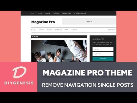 Magazine Pro Theme StudioPress 2020 - How To Remove Secondary Navigation From Single Posts