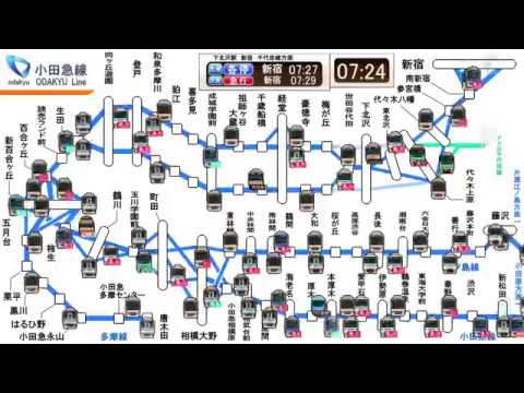 小田急線　朝ラッシュ時の運行略図(2018年3月以前)