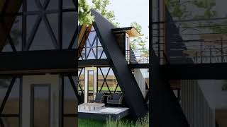 Elevated Modern A-Fame Cabin, Tiny House Living, #smallhousedesign