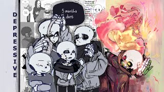 Comic Depressive Reaction - 1/2 UT depressive Ink AU / Multiverse gacha sans aus react