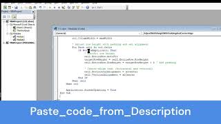 Excel Shorts "Merge Cells, Fixed Height/Width of Cells Using padding in VBA Code