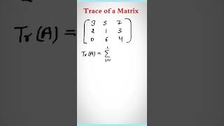 Maths shorts || Trace of matrix #trendingshorts #gate
