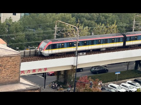 Shanghai Metro Lines 3 and 4 trains running between Zhongshan Park and Jinshajiang Rd Station