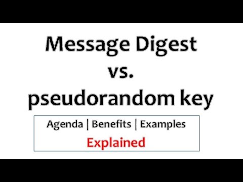 Differences between a message digest and a pseudorandom key