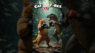 Cat Vs T-Rex 🐈😅🦖 #goviral #cutecat #funny #aicreation #cat #cuteanimal #aihen #aicat #aivideos #ai