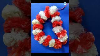 Diy Flower Garland With Plastic Carry Bag #shorts #youtubeshorts #craft #homedecor #homedecoration