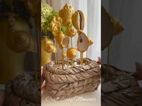 DIY elegant home decor with seashell 🐚 #crafteasymoments #diy #craft #art #diyideas #handmade #fyp