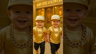 Gold Babies Catwalk ✨ | Tap SUBSCRIBE for More Cuteness!#ai2025 #baby #gold #usa #shorts