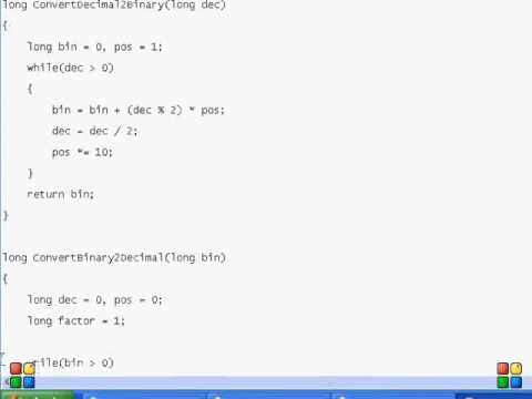 c++ Binary and Binary to Decimal Conversion
