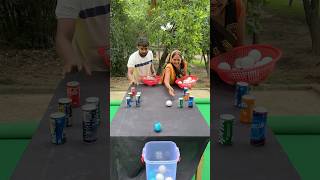 Amazing ball roll and cold drinks win family challenge ✅ #shorts #gaming