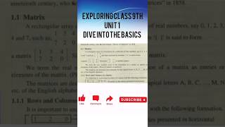 Mathematics Unit1:Let's Get Started!                    #9thmath  #youtubeshorts  #class  #matrices