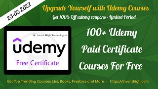 100+ Free Udemy Certificate Courses - Daily Update - Free Udemy Coupons and Udemy Offers - 23/02/22
