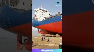 Biggest Slip 'N Slide EVER! 🌊 Ship Edition! So COOL! #shiplaunch #funny #satisfying #engineering