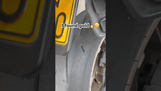 I found gold… but stuck in my bike tire 🏍️😂 #BikerLife #shorts